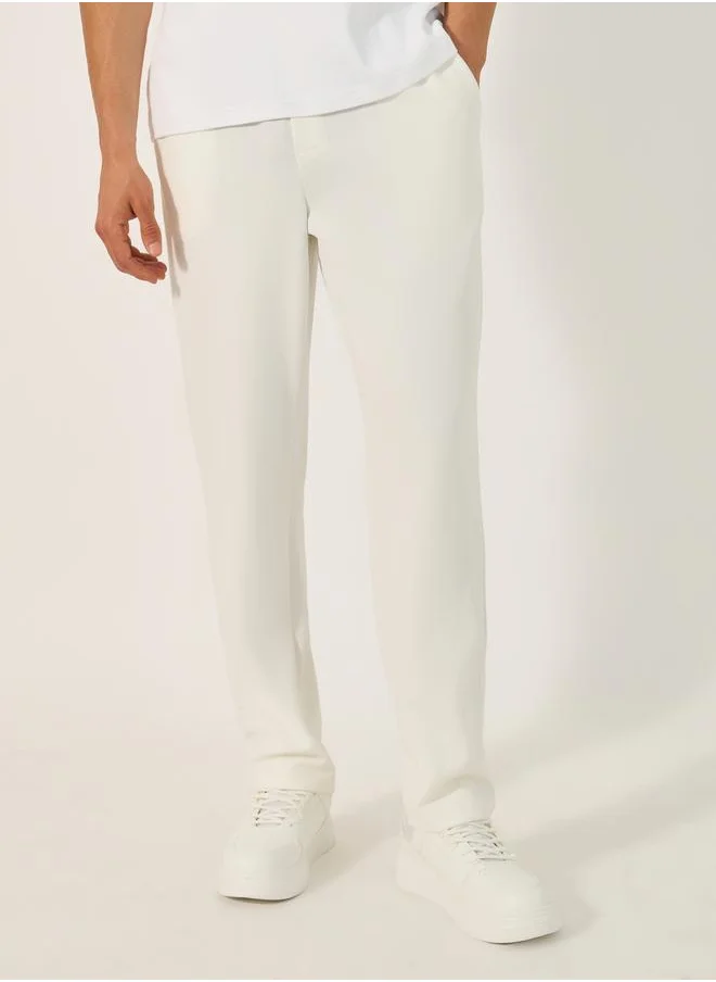 Styli Mid Rise Relaxed Fit Trousers with Pockets