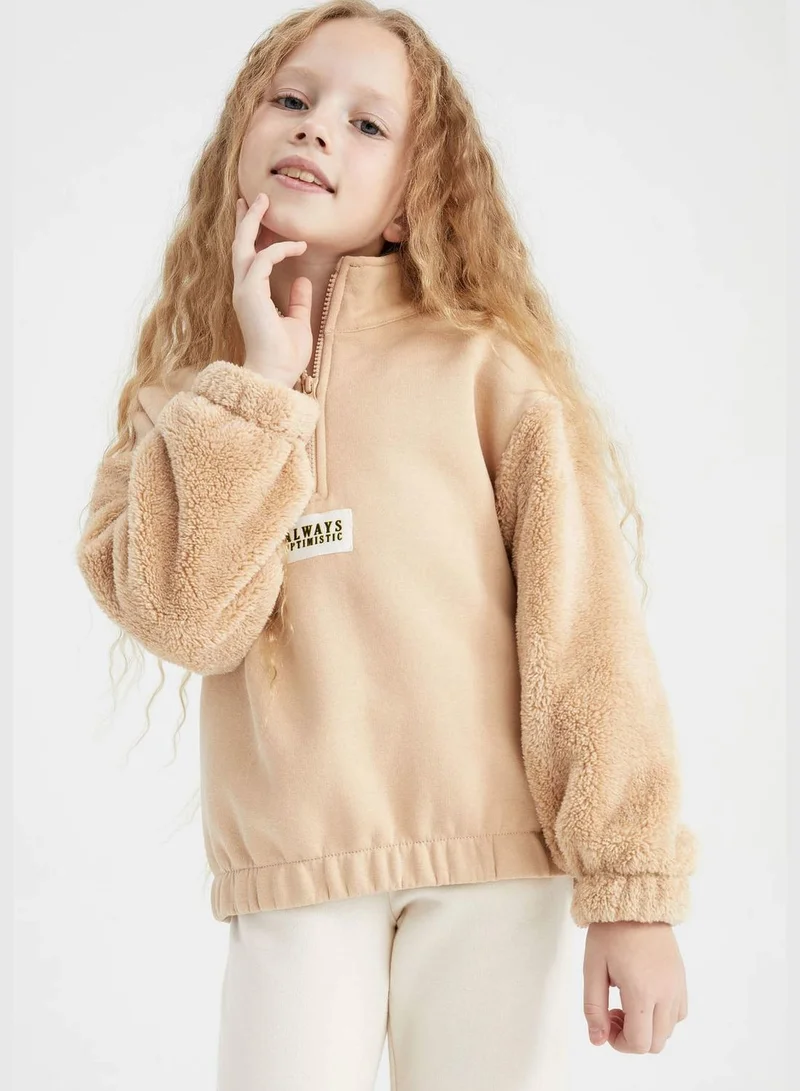 DeFacto Girl Turtle Neck Long Sleeve Knitted Sweatshirt