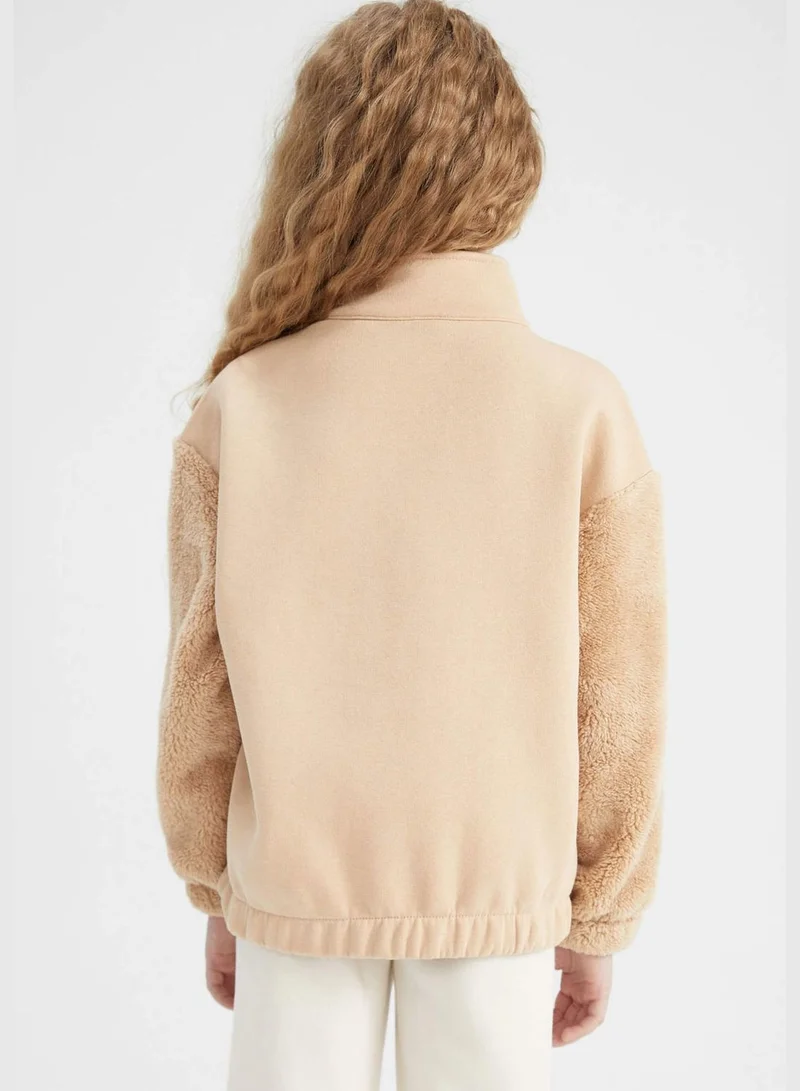 DeFacto Girl Turtle Neck Long Sleeve Knitted Sweatshirt