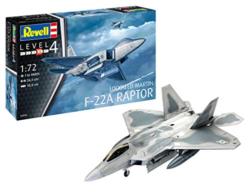 Revell 03858 Lockheed Martin F-22A Raptor Model Kit 1:72 Scale - Image 1