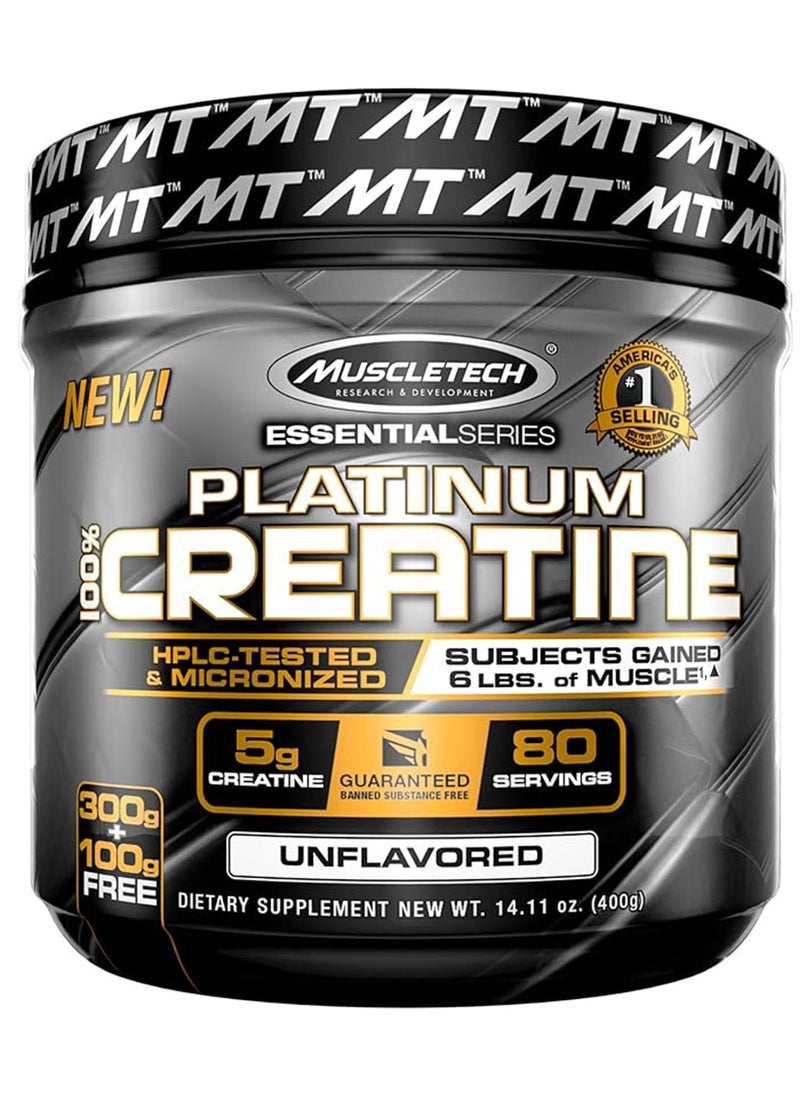 MuscleTech - Muscletech Platinum Creatine Unflavored  400g - Image 1