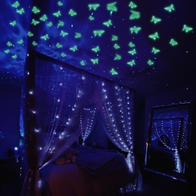 SAOROPEB Glow in The Dark 3D Butterfly 24 Pcs 3 Sizes, Luminous Butterfly Stickers for Ceiling or Wall, Glow in The Dark Party Supplies, Removable Luminous Stickers for Kids Babys Nursery (Green) - Image 5