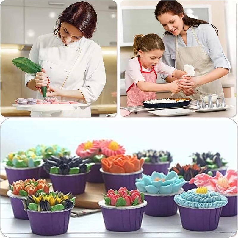 MDLJG 6 Pcs Leaf Piping Icing Nozzle, Cake Decorating Tube Tips Set, Leaves Stainless Steel Icing Piping Nozzles for Pastry Fondant DIy Baking Tools with Cleaning Brush (Leaf) - Image 3