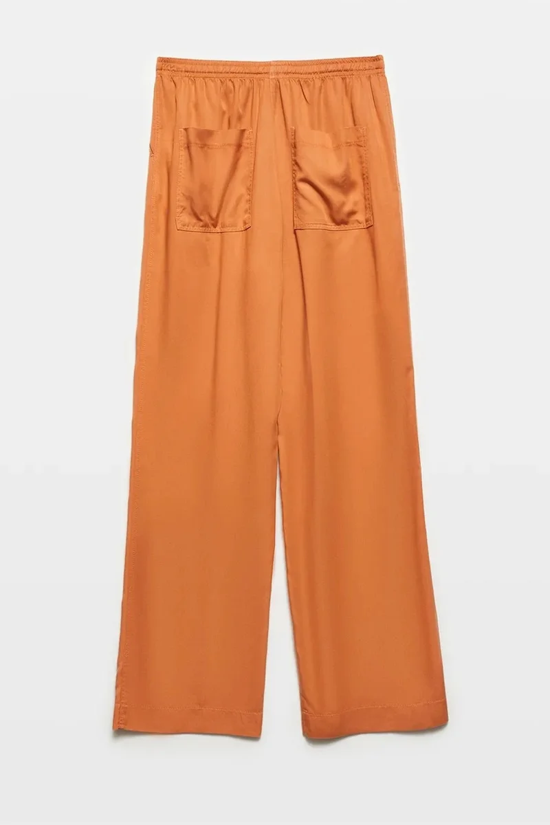 Dilvin Pale Orange DILVIN Women's Tencel Wide-Leg Trousers for Women | Best Price UAE