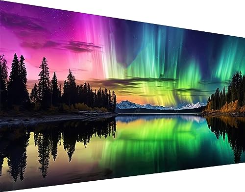 Meothan Northern Lights Diamond Painting Kits for Adults5D Large Size Northern Lights Diamond Art for Adult Beginners Full Drill Aurora Crafts Gem Art Painting for Home Wall Decor 276x158in - Image 1