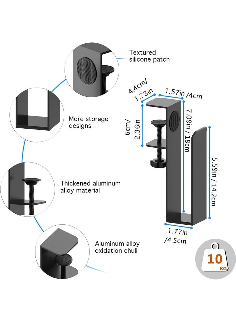رف تخزين لابتوب قابل للتعديل للمكتب، منظم تخزين جانبي للمكتب بدون حفر، حامل دفاتر معدني قابل للتعليق على المكتب بدون تثقيب لأجهزة MacBook Pro والمستندات مع سيليكون مضاد للخدش - Image 3