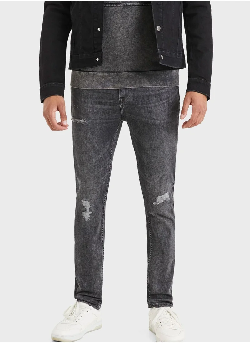 Celio Distressed Slim Fit Jeans