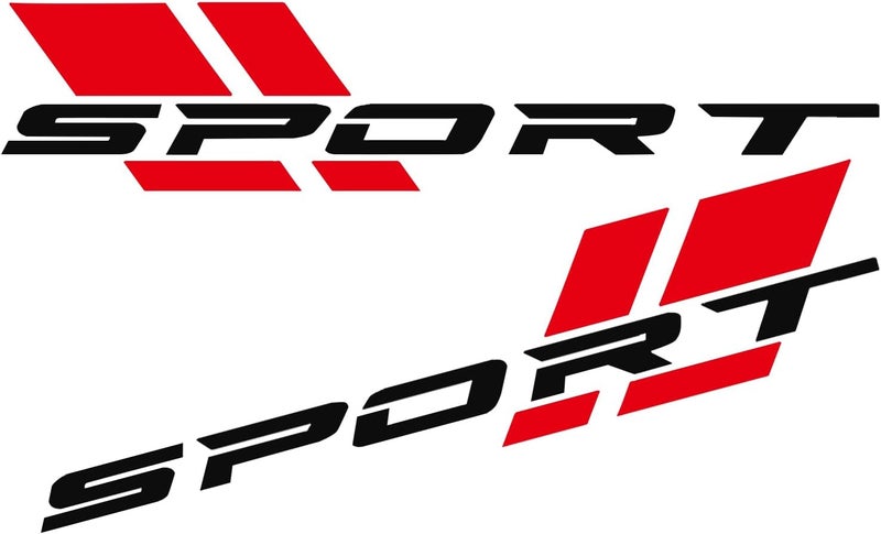 Pincuttee Sport Letter Decal for Car - Reflective Vinyl Sticker (2PC, Red+Black) - Image 1