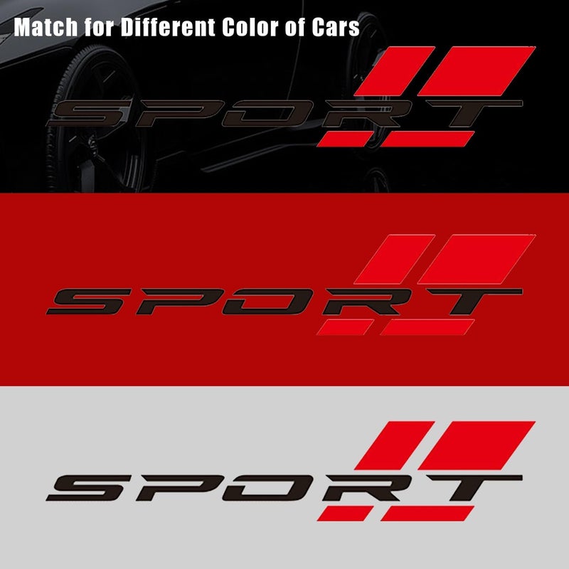 Pincuttee Sport Letter Decal for Car - Reflective Vinyl Sticker (2PC, Red+Black) - Image 3