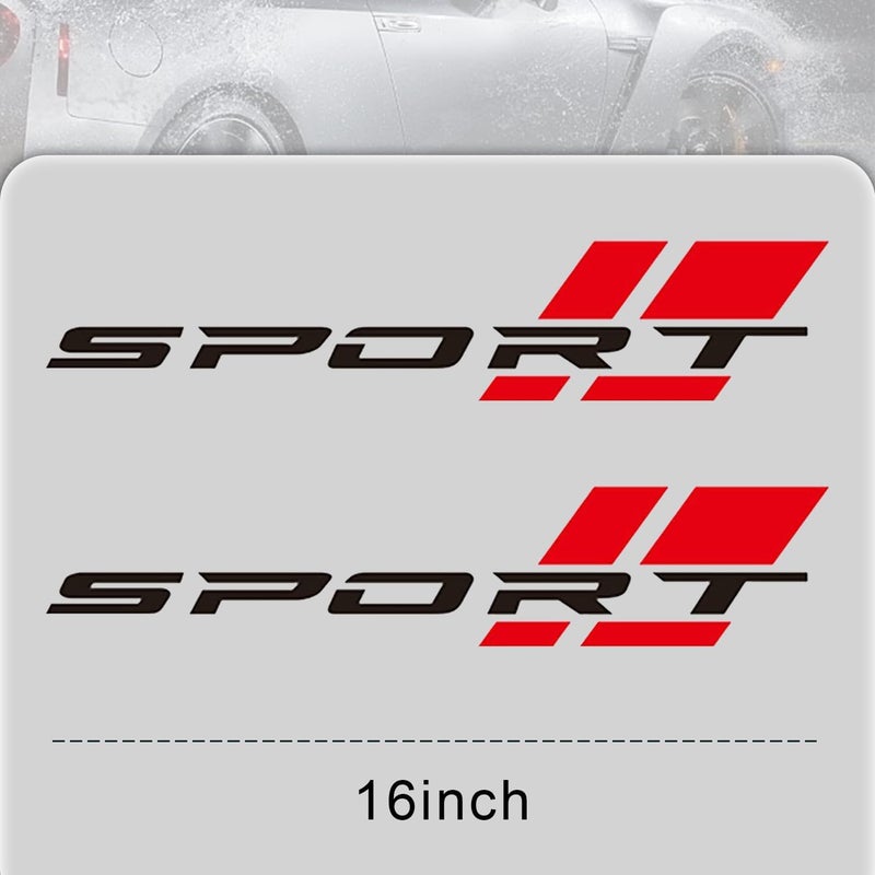 Pincuttee Sport Letter Decal for Car - Reflective Vinyl Sticker (2PC, Red+Black) - Image 2