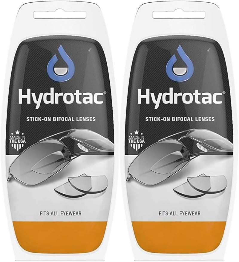Hydrotac OPTX 20/20 Stick On Magnification Reusable Bifocal Lenses - +2.50 Diopter (Pack of 2) - Image 1