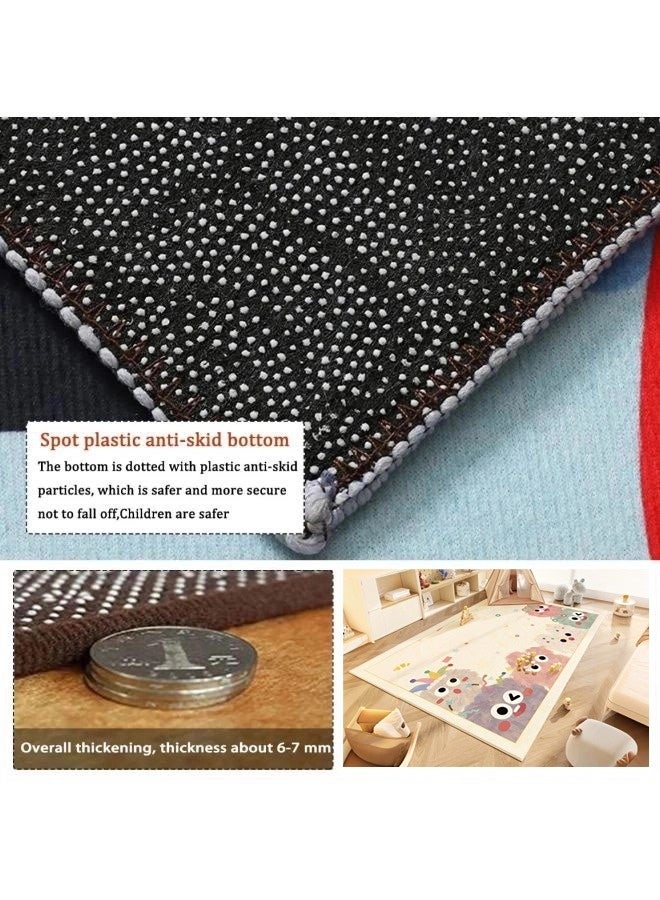 Vixplorn Newborn playmat/children's rug, cute patterned rug for children, non-slip floor mat for children, educational play rug for children's playrooms and bedrooms, fun and educational rug for children (80 x 120 cm) - Image 4