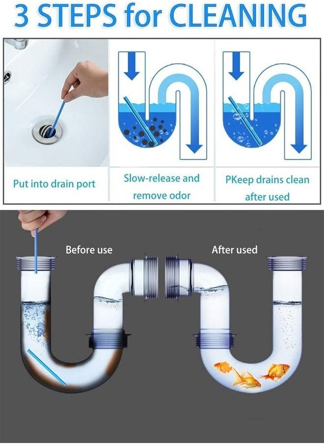 Drain Cleaner Stick, 48Pcs Drain Sticks Deodorizer, Bathroom Sink Drain Cleaning Tool, for Kitchen Shower Bathroom, Toilet, Sink Freshener - Image 3