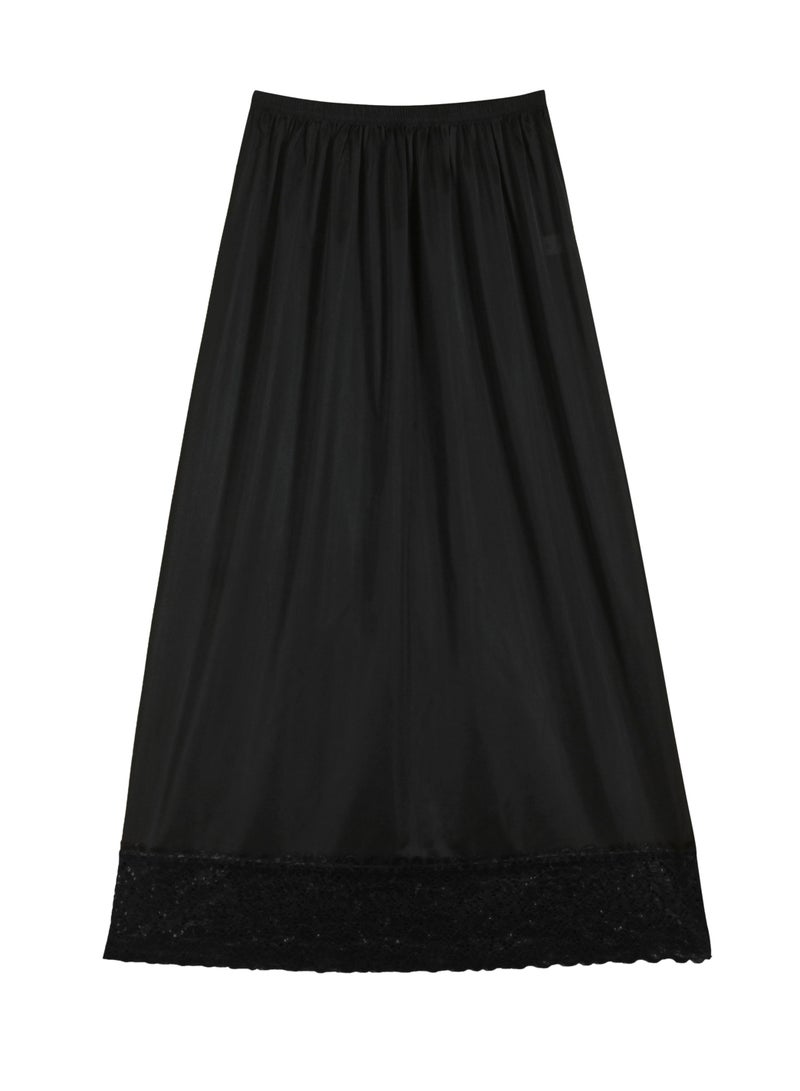 City Rose 3 - Pieces Full Length Soft inner Skirt with Elasticised Waistband and Big Dantel Women Black - Image 2