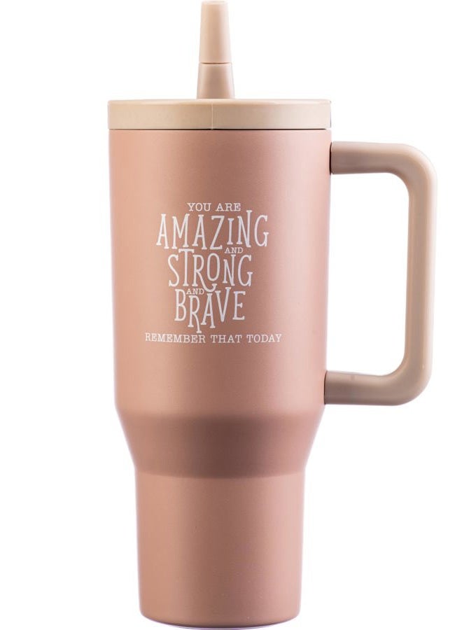 DIVERSEBEE 30 oz Insulated Stainless Steel Tumbler with Lid, Inspirational Birthday Thank You Gifts for Women, Mom, Wife, Girlfriend, Teacher, Her, Nurses, Best Friend, Travel Mug (Mocha) - Image 1