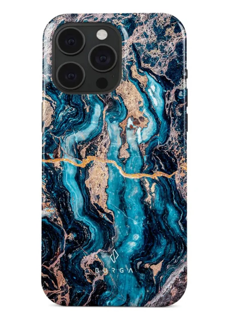 BURGA - iPhone 15 Pro  Case, 2 Piece Hard Shell + TPU Silicone Interior, Shock Absorption, All Port Accessible, Raised Bezel For Screen & Camera Protection, Never Fading HQ Print,Mystic River - Image 1