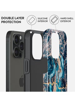BURGA iPhone 15 Pro  Case, 2 Piece Hard Shell + TPU Silicone Interior, Shock Absorption, All Port Accessible, Raised Bezel For Screen & Camera Protection, Never Fading HQ Print,Mystic River  - Image 2