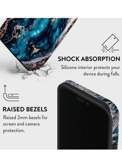 BURGA iPhone 15 Pro  Case, 2 Piece Hard Shell + TPU Silicone Interior, Shock Absorption, All Port Accessible, Raised Bezel For Screen & Camera Protection, Never Fading HQ Print,Mystic River  - Image 4