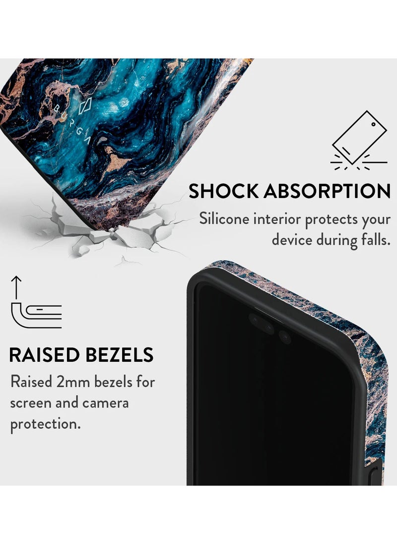 BURGA - iPhone 15 Pro  Case, 2 Piece Hard Shell + TPU Silicone Interior, Shock Absorption, All Port Accessible, Raised Bezel For Screen & Camera Protection, Never Fading HQ Print,Mystic River - Image 1