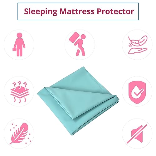 AQBAH Bamboo Ultra Soft Rubber Sheet For Bed Adult, Toddler, Mattress Protector, Non Absorbent Reusable Crib Mattress Protection Non-Allergic (Green 78X36 Inches) - Image 4