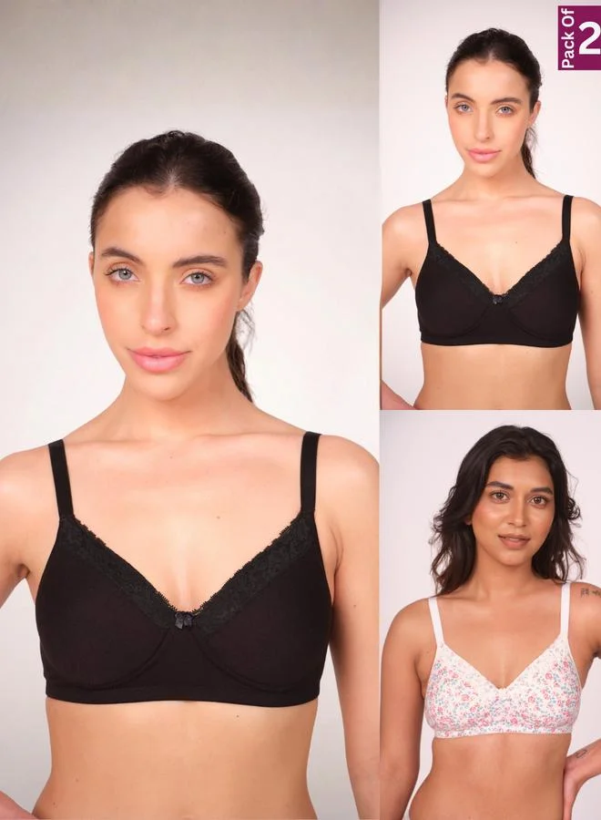 مونس آند مارس Pack of 2 - Lightly Padded Cotton T-Shirt Bra