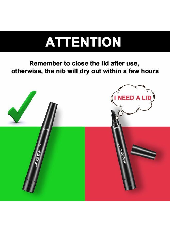 MUFUN Beard Pencil Filler for Men - Sweat Proof, Water Resistance, Long Lasting & Natural Finish barber Pencil, Enhance Facial Hair, Mustache Repair Shape (NORMAL BRUSH, BLACK) - Image 2