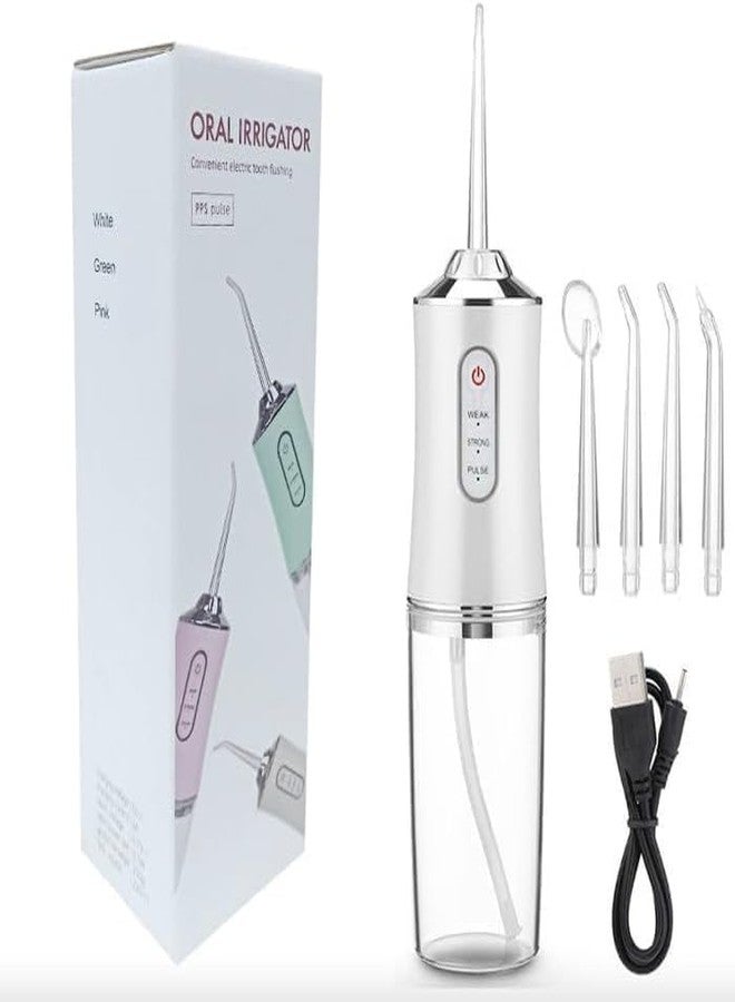 HIRTI Water Flosser Portable Oral Irrigator with 3 Modes, 4 Jet Tips, Cordless Rechargeable with 220ml Detachable Water Tank, IPX7 Waterproof (Multicolor-White, Green, Pink) - Image 2