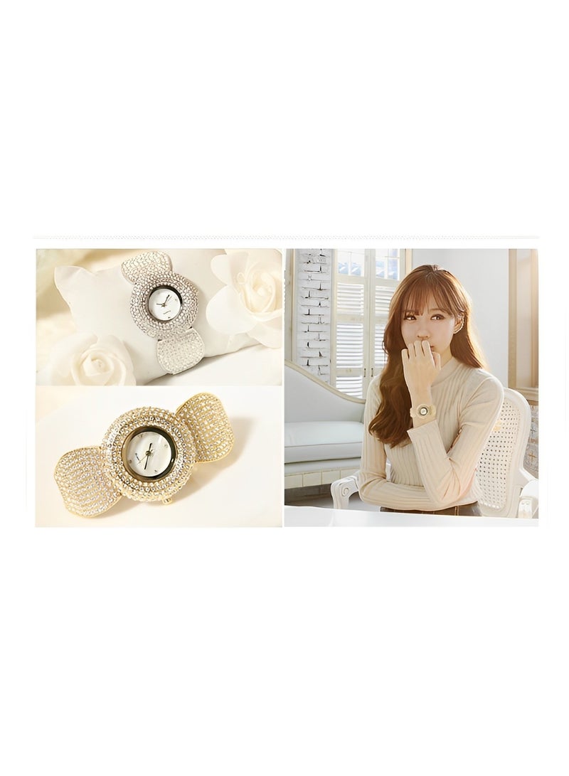 REOCLE Women's Diamond Watch Luxury Bling Classic Watch Rhinestone Watches with Imported Movement & Shell-shaped Diamond-set Strap & Everyday Water Resistance - Image 5