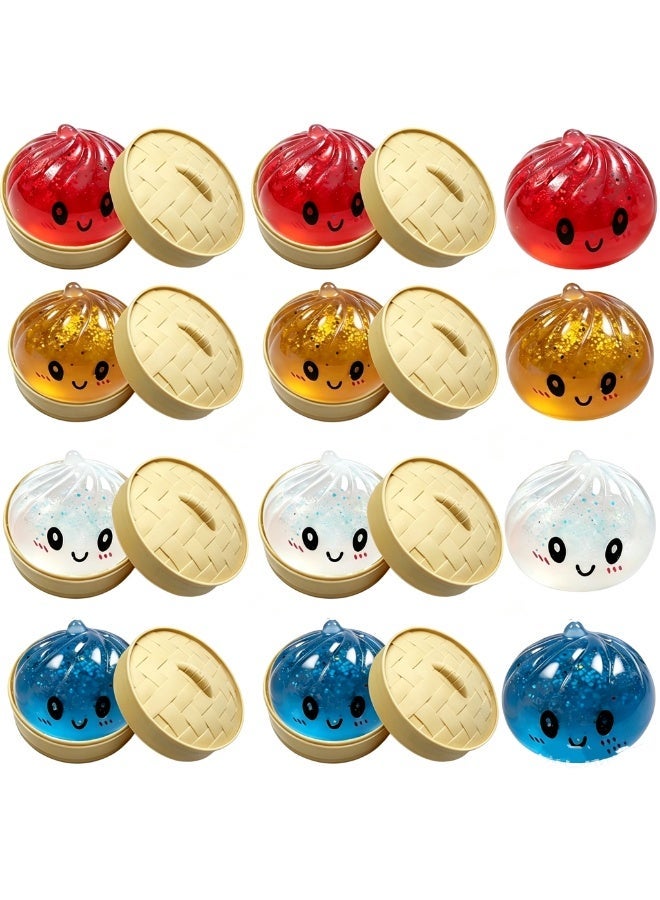 4 PCS/Set Smiley Face Simulation Bun Squishy Toy Soft Slow Rising Squeeze Toy Cute Decompression Fidget Toy for Adults Kids Stress Relief Entertainment Gift - Image 1