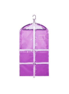 xozgdovg 37-inch Kids Transparent Dress Dust Cover with 4 Zip Pockets Purple 
