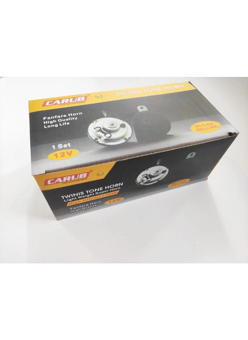 Carup 12V Dadat Horn 2 Li Super Emark Certificated + Vibrating Vibrating Counter Relay  - Image 4