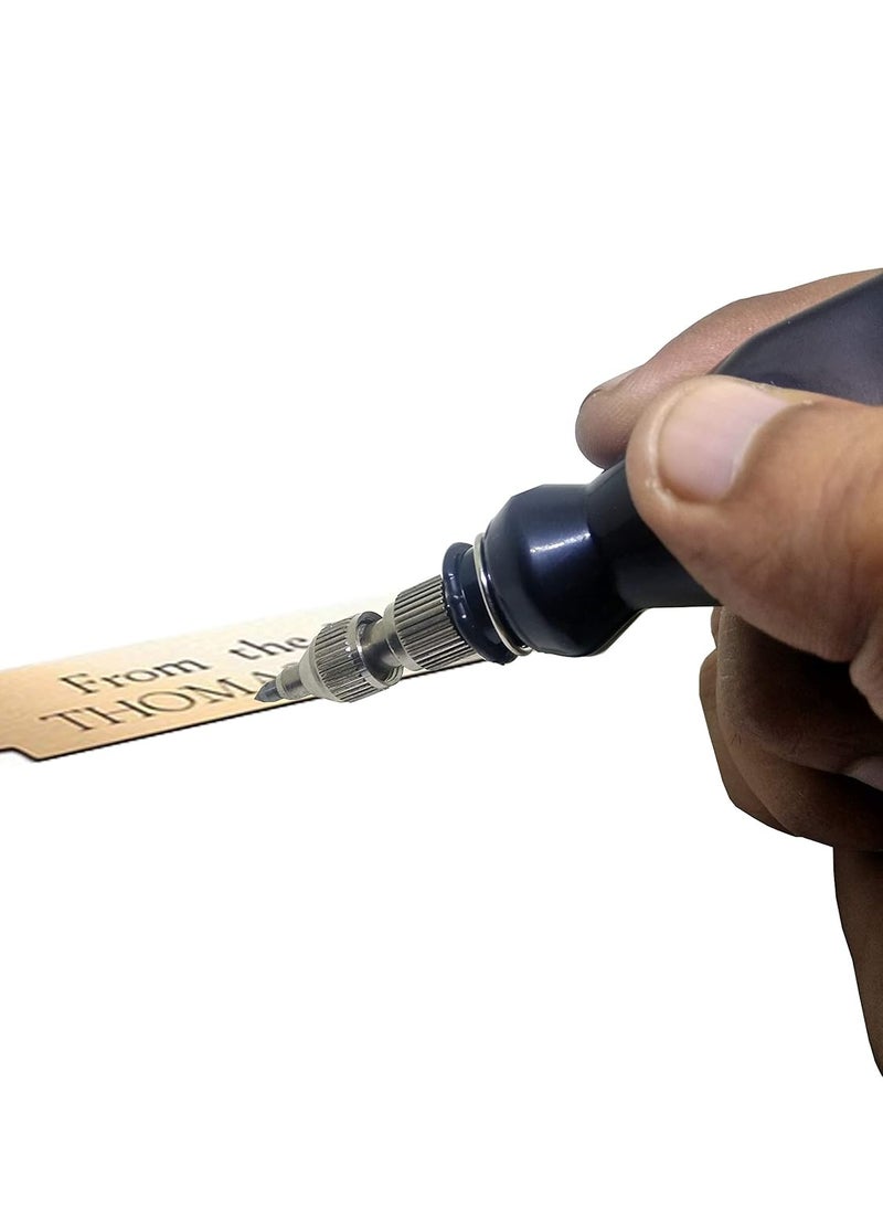 zhart zhart Handy Electric Engraving Machine with Carbide Point Engraver Useful to Engrave and itching on Jewellery Metal Glass Wood Plastic Glass Leather Made in India Black  - Image 5