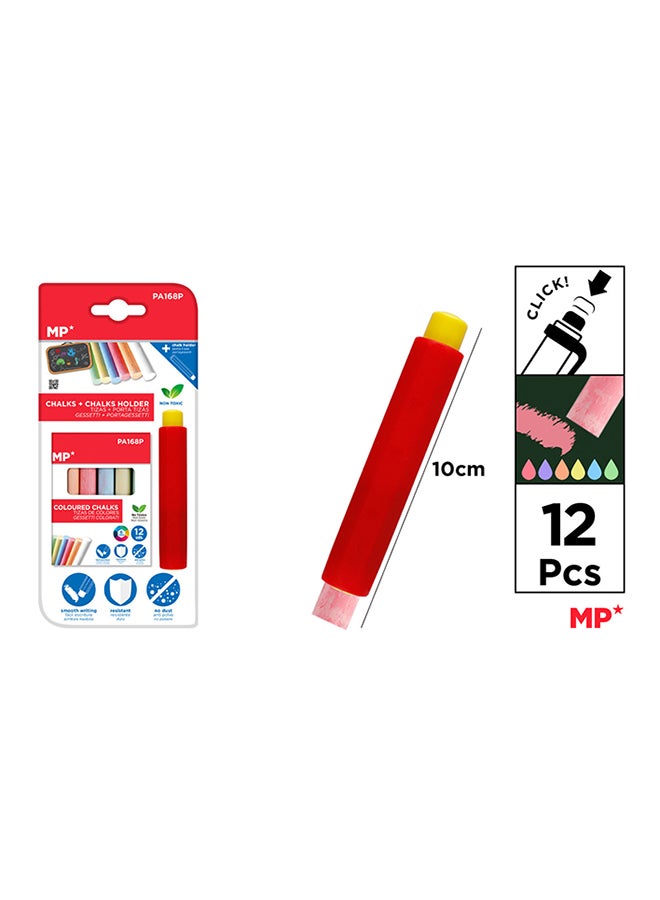 MP طباشير متعددة الألوان مع حامل - نابضة بالحياة وسهلة الاستخدام