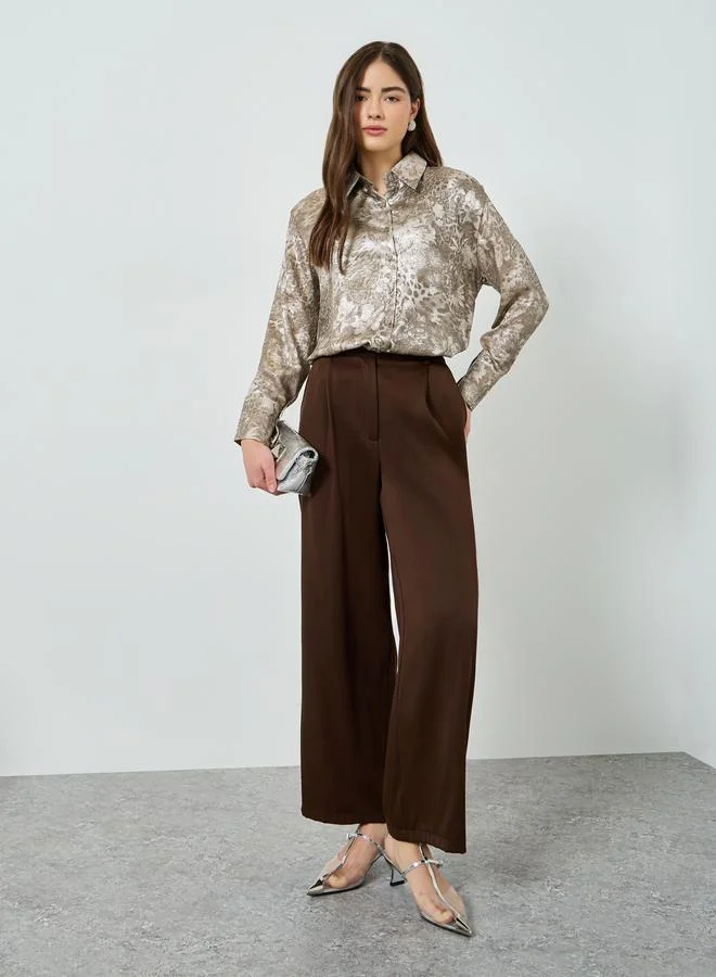 Styli Grey All Over Print Long Sleeve Shirt