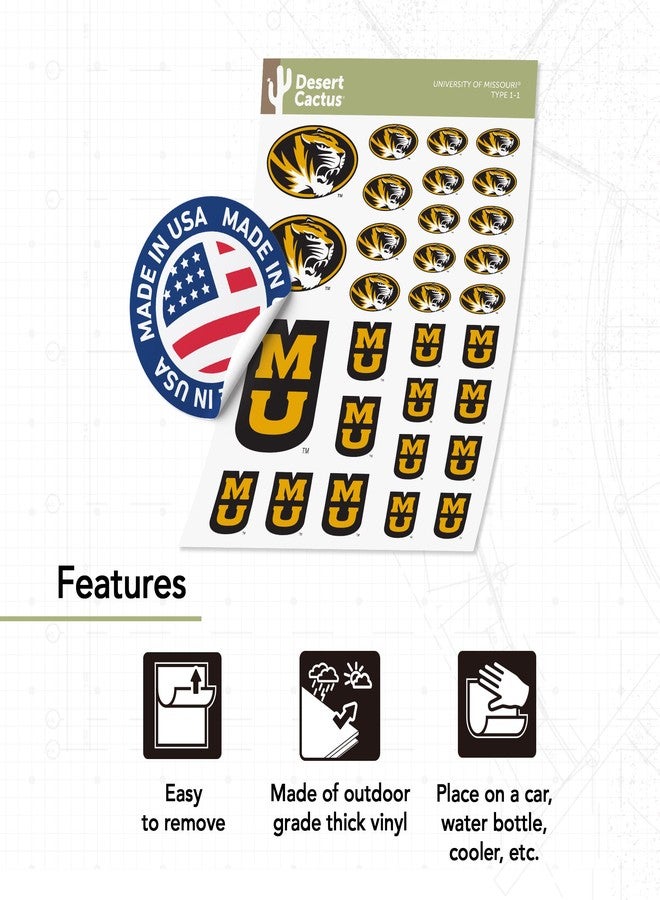 Desert Cactus University of Missouri Sticker Tigers Mizzou Vinyl Decals Laptop Water Bottle Car Scrapbook Sheet T1 (Type 1-1) - Image 4