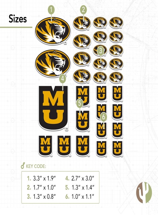 Desert Cactus University of Missouri Sticker Tigers Mizzou Vinyl Decals Laptop Water Bottle Car Scrapbook Sheet T1 (Type 1-1) - Image 3