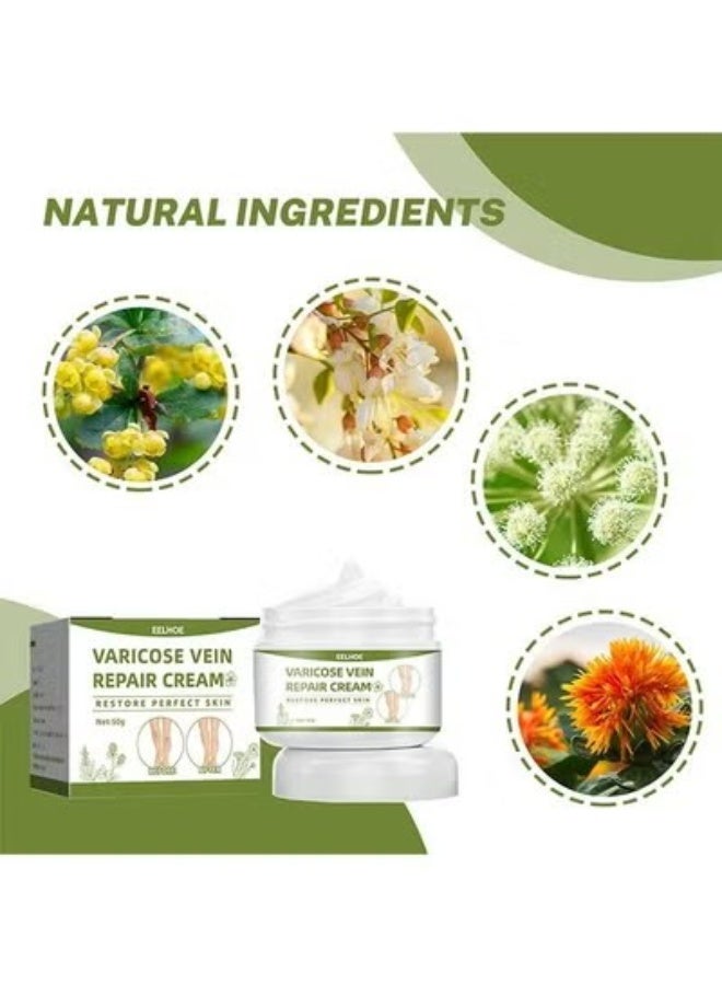 EELHOE Varicose Veins Cream 50g, Spider Leg Repair Cream, Natural Varicose and Spider Veins Treatment, Strengthen Capillary Health/Improve Blood Circulation/Tired and Heavy Legs Fast Relief - Image 2