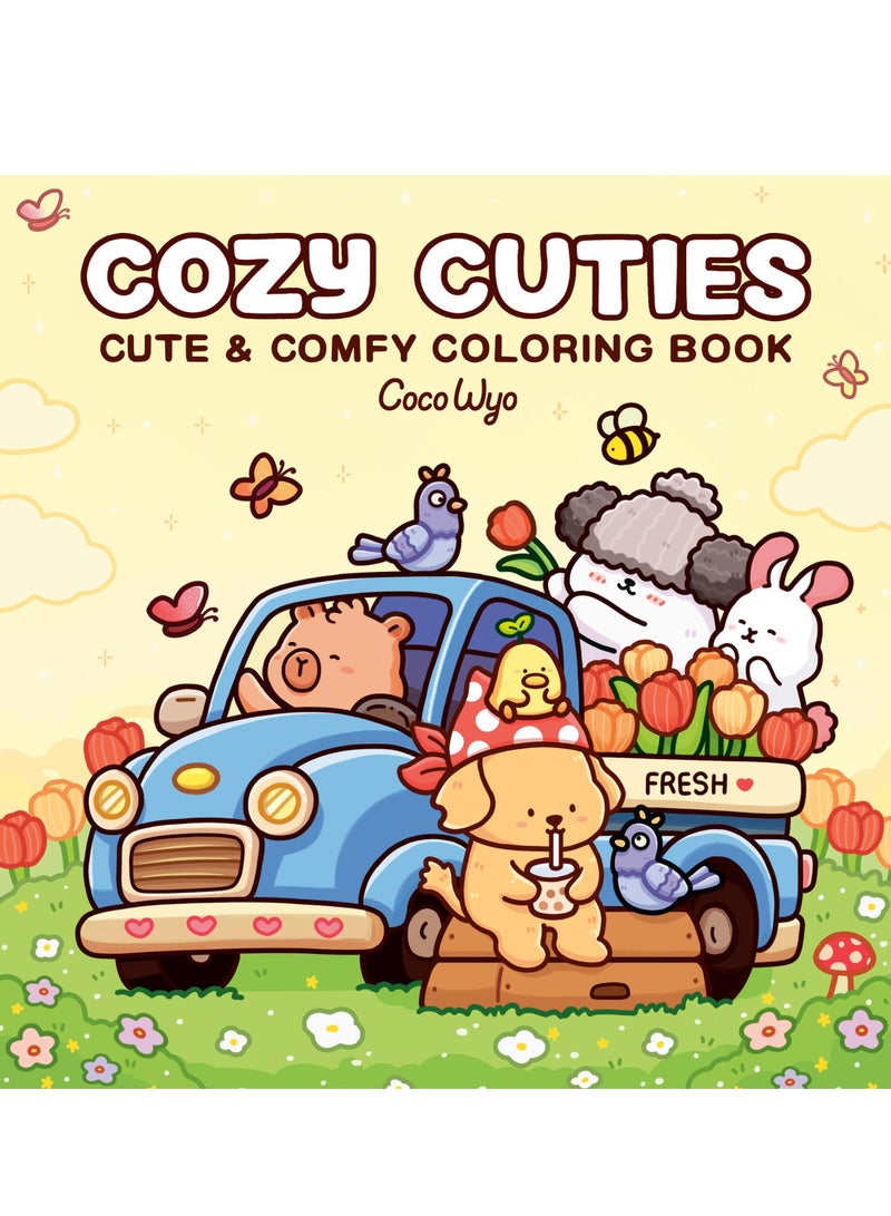 عام كوزي كيوتيز: كتاب تلوين مريح للبالغين والأطفال والمراهقين | تصاميم لطيفة لمساحات مريحة للعلاج بالفن وتخفيف التوتر | نشاط عائلي - Image 1