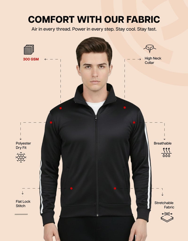 Scott International Jackets for Men | Winter wear | Men's Polyester Full Sleeve Zip with Pocket | Men Jackets | Winter Standard length Jackets - Image 4