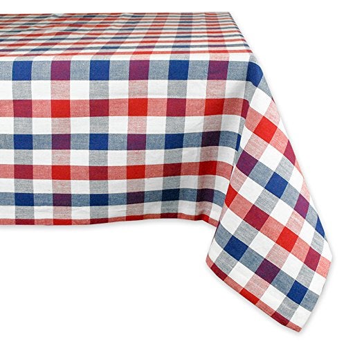 DII 4th of July Tabletop Collection, Tablecloth, 60x84, Red, White & Blue Check - Image 2