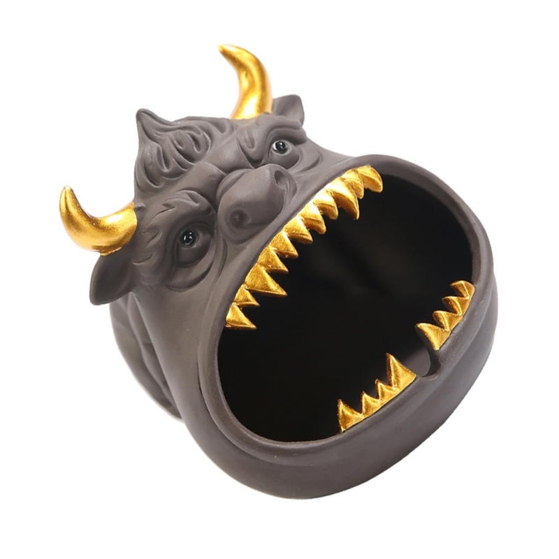 Ceramic Windproof Ashtray Large Cattle Design Home Decorative Desktop Storage - Image 2