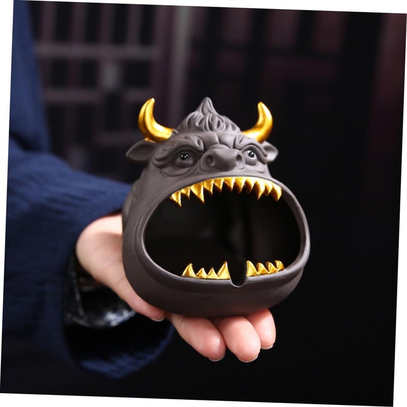 Ceramic Windproof Ashtray Large Cattle Design Home Decorative Desktop Storage - Image 5