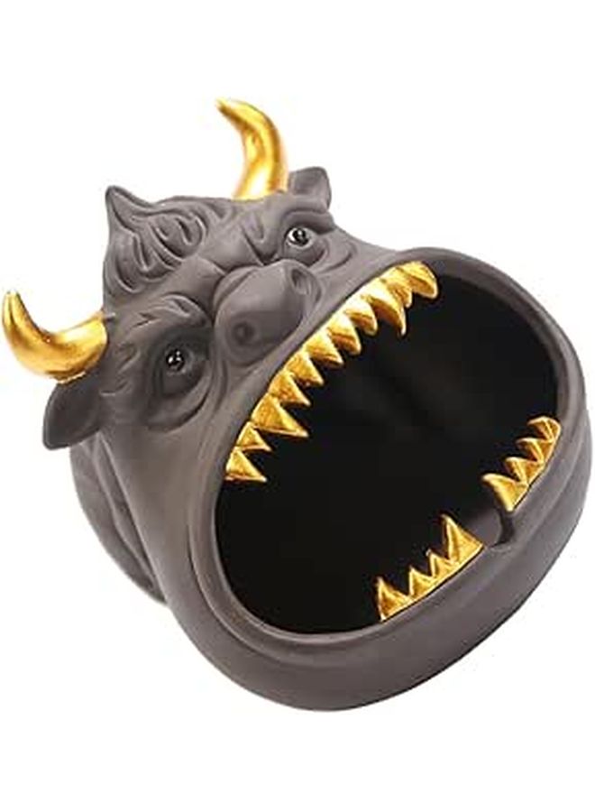 Ceramic Windproof Ashtray Large Cattle Design Home Decorative Desktop Storage - Image 1