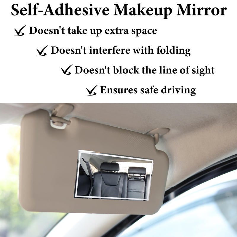 ecocstm Car Sun Visor Mirror, HD 5.91"Ã—3.15" Portable Car Vanity Mirror, Seatback Self-Adhesive Makeup Mirrors, Shatter-proof Cosmetic Accessories for Automotive Truck SUV Vehicle - Image 4