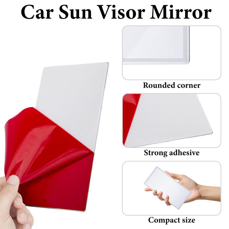 ecocstm Car Sun Visor Mirror, HD 5.91"Ã—3.15" Portable Car Vanity Mirror, Seatback Self-Adhesive Makeup Mirrors, Shatter-proof Cosmetic Accessories for Automotive Truck SUV Vehicle - Image 5