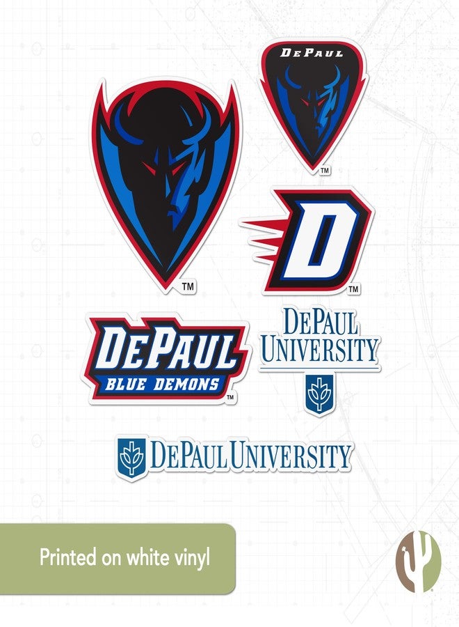 Desert Cactus DePaul University Sticker Blue Demons Sticker Vinyl Decals Laptop Water Bottle Car Scrapbook Sheet T2 (Type 2) - Image 5