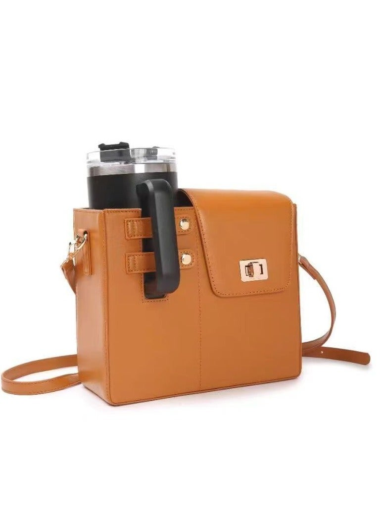 CMGTYYD Purse Cup Holder Bag for Stanley, Outdoor Portable Crossbody Water Bottle Carrier with Storage Pocket, Convenient Water Cup Bag for Women on the Go - Image 1