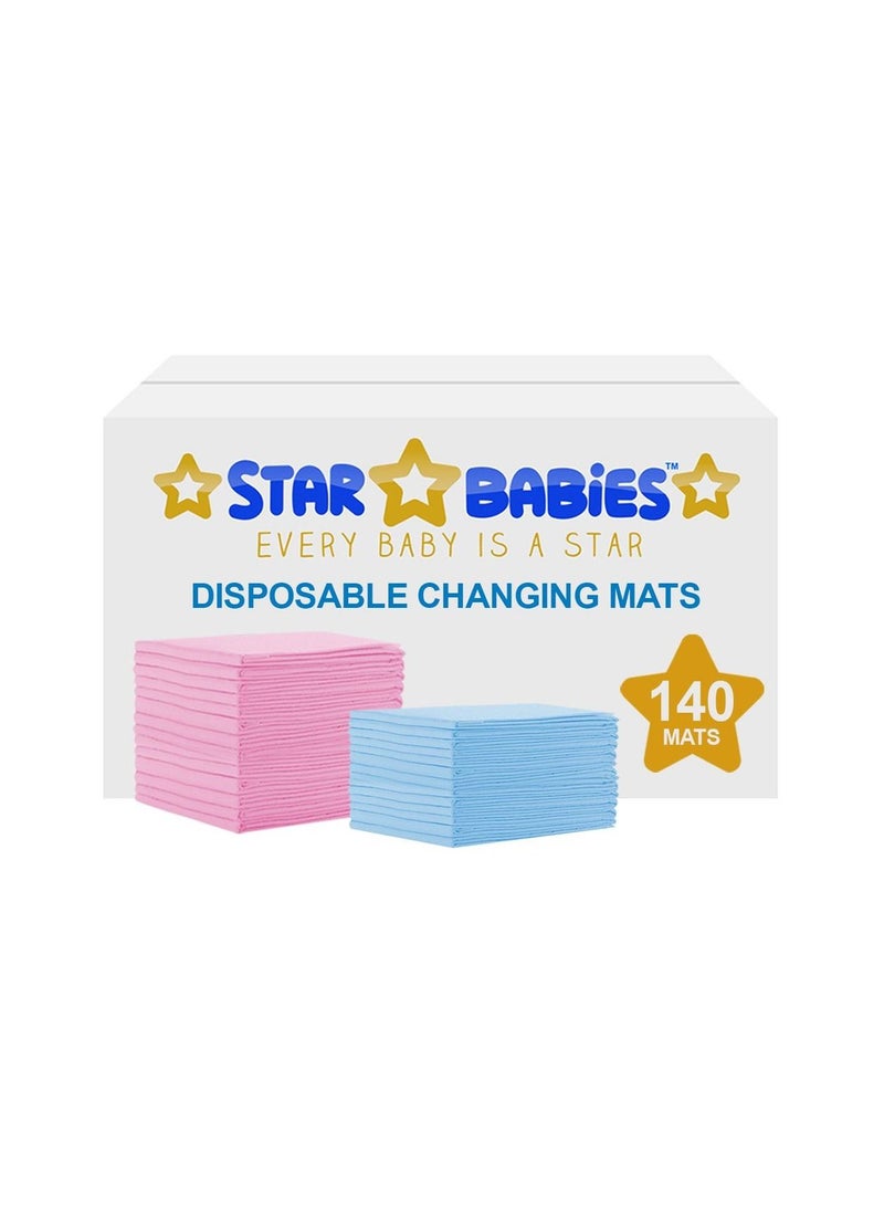 STAR BABiES ستار بيبيز - حصائر تغيير قابلة للتصرف (45x60 سم) كبيرة، عبوة من 140 - متنوعة - Image 1