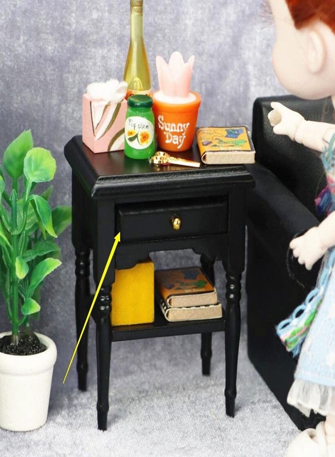 EatingBiting 1:12 French Style Dollhouse Miniature Furniture Wooden Closet Wardrobe Cabinet Bedside Table Nightstand Doll House End Table - Image 4