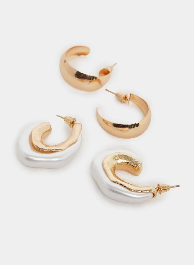 Styli Set of 6 - Textured Hoop Earrings